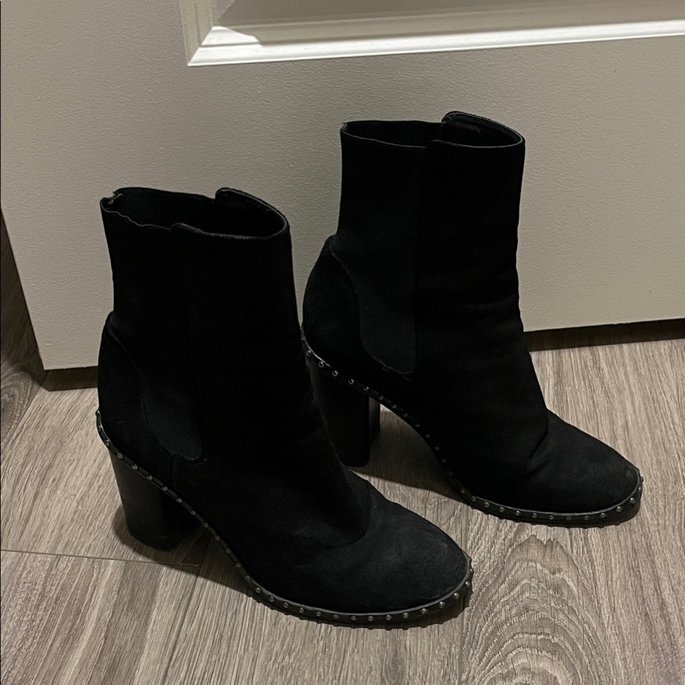 Rag & Bone Black Suede Heeled Boots